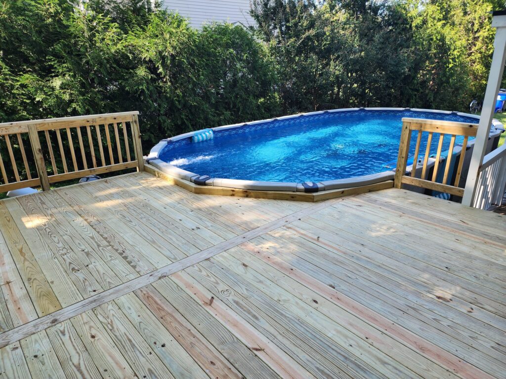New Above Ground Pool Deck