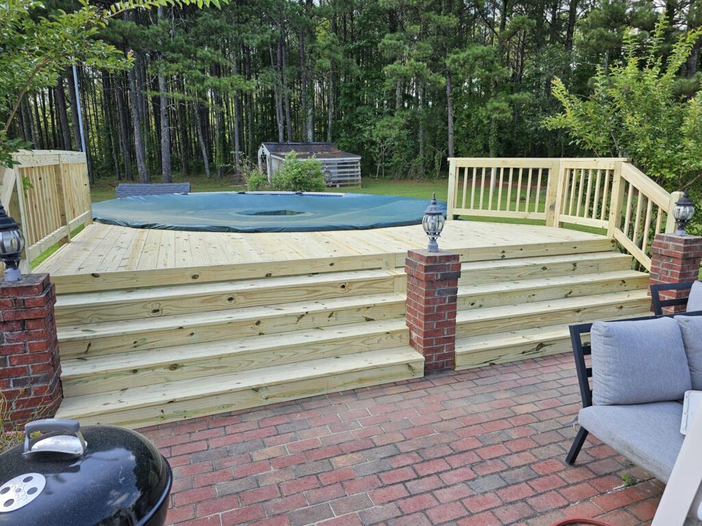 Top Side Above Ground Pool Deck with Steps