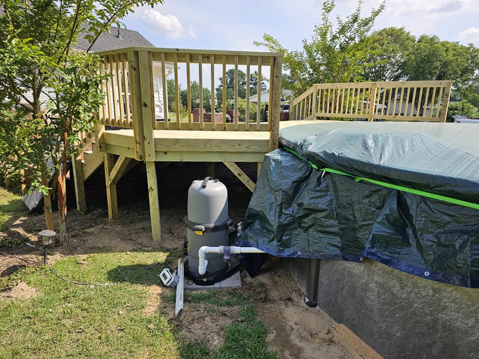 Back Side Profile Above Ground Pool Deck